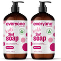 Everyone 3-in-1 Kids Soap, Body Wash, Bubble Bath, Shampoo, 32 Ounce (Pack of 2), Berry Blast, made with Essential Oils for Toddlers, Tweens and Teens
