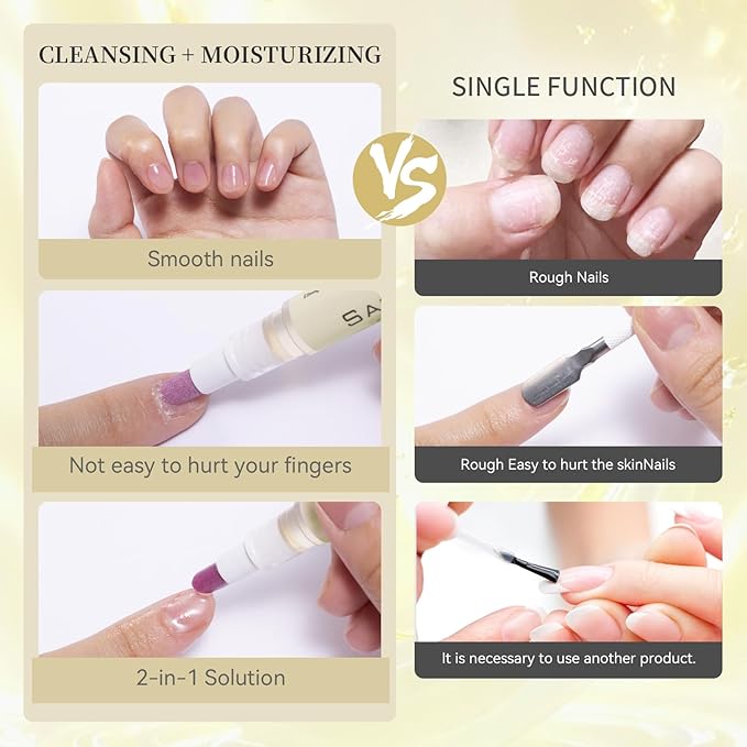 SASSYTIP Cuticle Pusher Oil Pen - Cuticle Remover & Nail Oil Pen with Rose & Lavender Scents, Portable Nail Care Pen for Work & Travel, Moisturizes & Strengthens Dry Cuticles (Beige3.0)