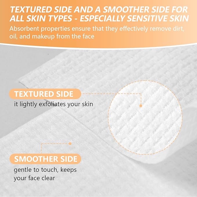 Disposable Face Towel with Bamboo Drawer Storage Box - Face Towelettes Disposable XL, Facial Towels Makeup Organizer for Clean Face Towels, Makeup Remover Washcloths 50 Ct-Black Box