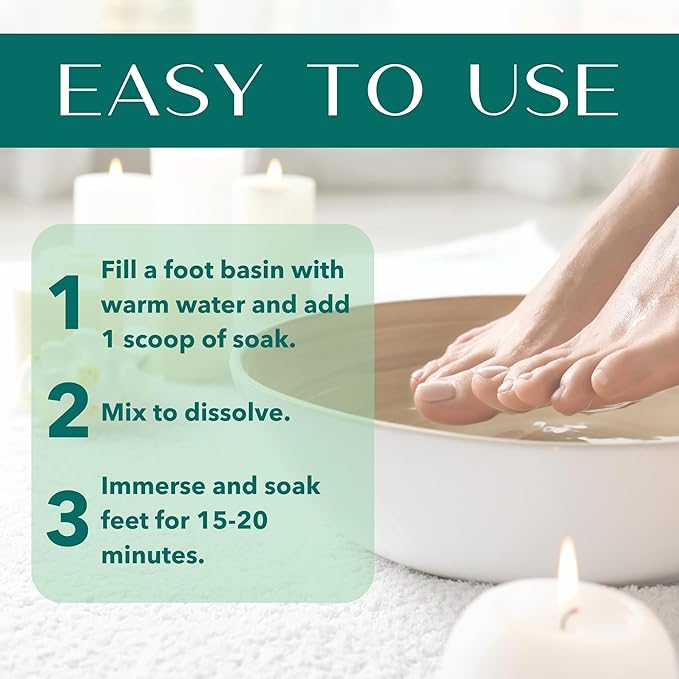 Laki Naturals Apple Cider Vinegar Foot Soak, Foot Detox Soak, Pedicure Soak, Foot Soak Callus Remover, Foot Treatment, Epsom Salt Foot Soak with Hawaiian Sea Salts (10 oz) (Mint & Eucalyptus)