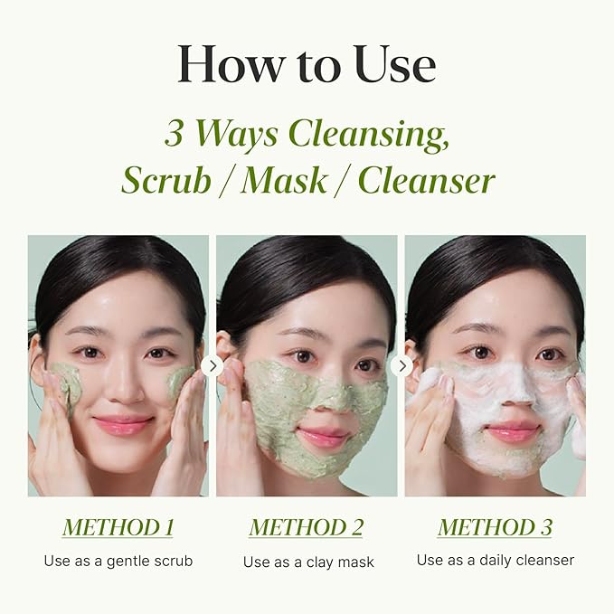 CKD Green Plum AHA BHA Clay Mask Cleanser, Removes Blackheads & Sebum