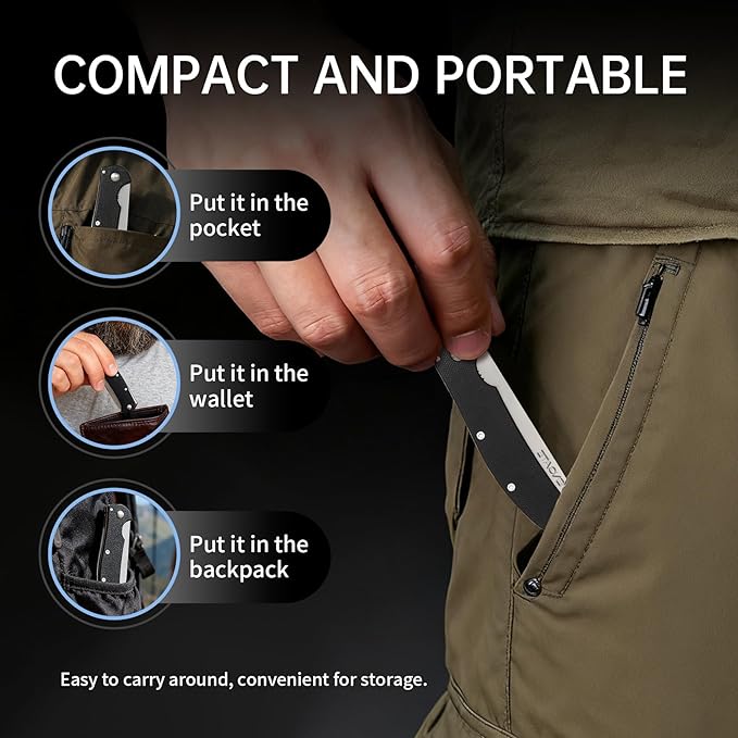 Folding Pocket Comb for Men, Stainless Steel Travel Grooming Tool