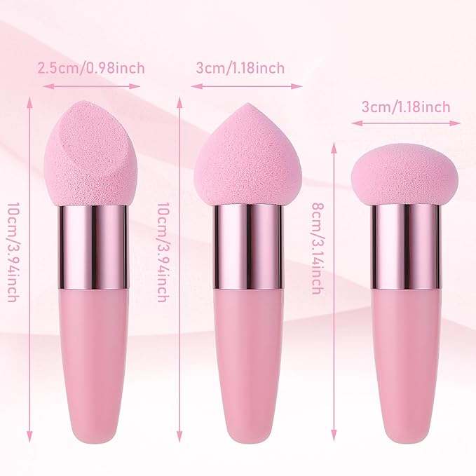 Concealer Sponge Powder Applicator 6 PC Makeup Eye Cream Tool Eyebrow Eyeliner Sponges Brush Beauty Puff Handle Round Head Foundation Foam Tip Applicators Make Up Cosmetic Sponge For Eyeshadow