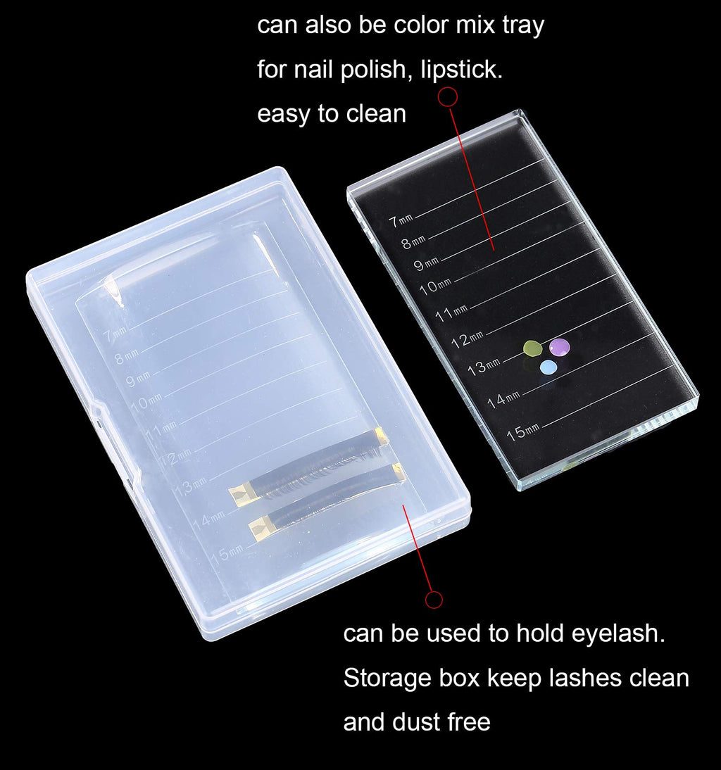Eyelash Extension Crystal Pallet Lash Holder Tray Bigger Size with Storage Case 4.3x2.4 Inch,7-15 mm