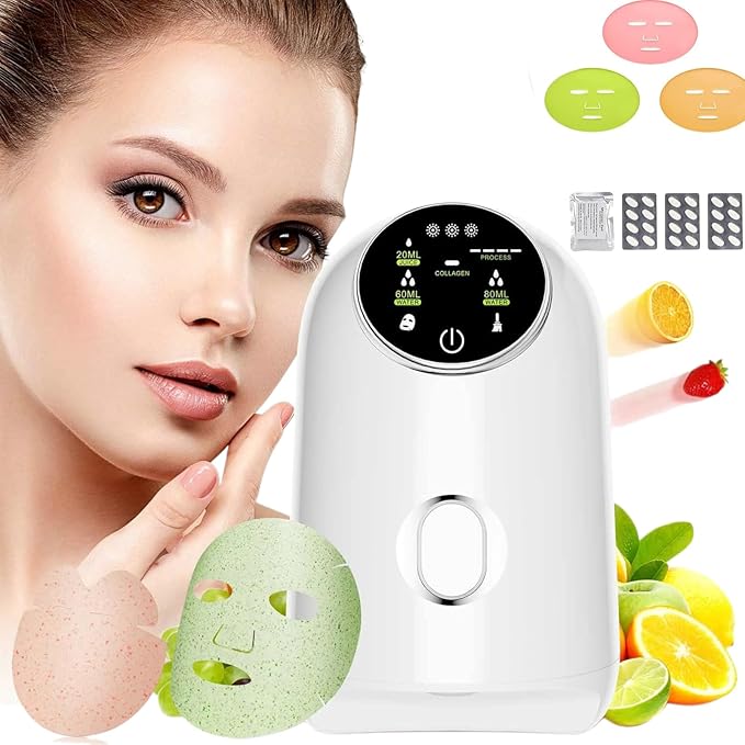 Hcircome Face Mask Maker Updated Facial Mask Machine with 32pcs Collagen Pills Make Face Masks Kit Home Automatic DIY Face Mask Maker, Facial Cream Maker Gifts for Women Girls