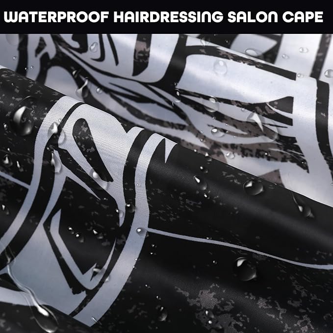 64x56 Inch Professional Barber Cape for Men - Waterproof Hair Cutting Cape with Elastic Neck & Adjustable Closure, Salon Grade Styling Cape (Black)