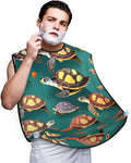 Tea Cups With Roses Romantic Shabby Print Beard Bib Shaving Apron, Beard Hair Trimming Cape Gift For Dad
