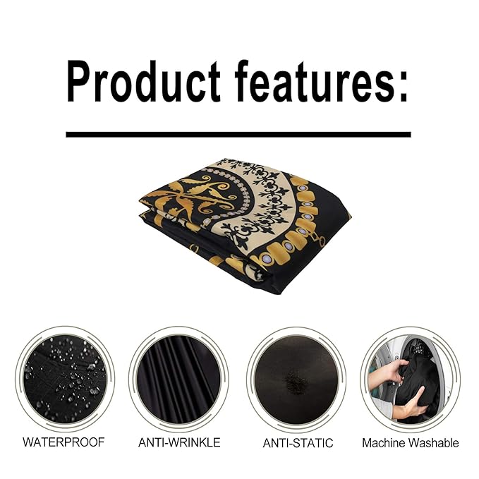 Pelocapa Barber Cape for Men Hair Cutting Salon Cape with Snap Closures Waterproof Professional Large Barber Hairdresser Cape- 63”× 56”(Gold Pattern)