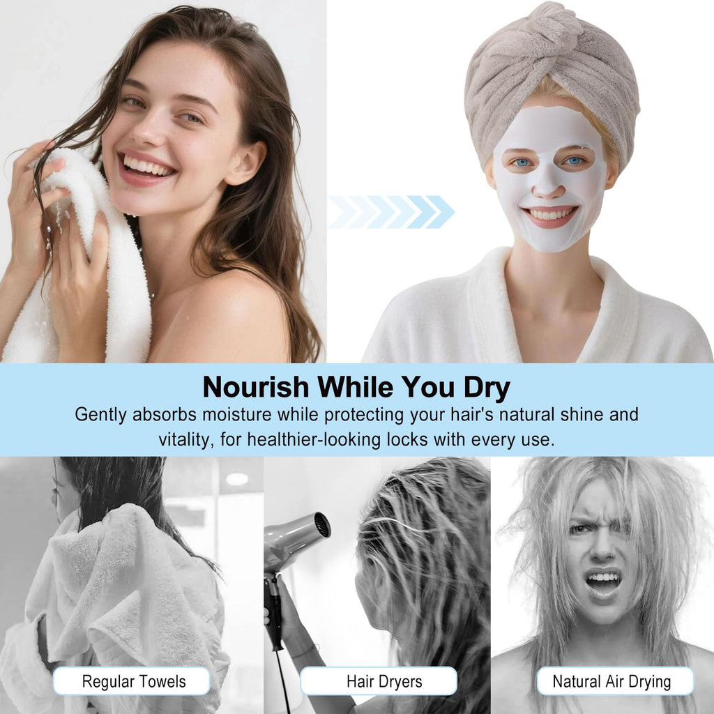AGKXHDEC Microfiber Hair Drying Towel Wrap,Hair Turbans Towel for Wet Hair