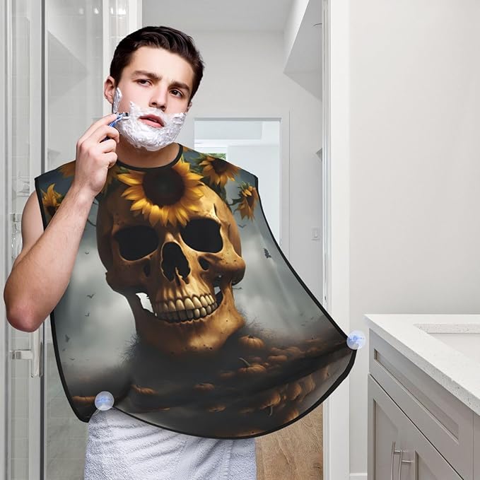 Ice Hockey Print Print Beard Bib Shaving Apron, Beard Hair Trimming Cape Gift For Dad
