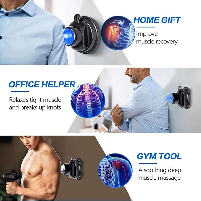 Mountable Massage Ball 3-in-1 Muscle Recovery Massager for Pain Relief