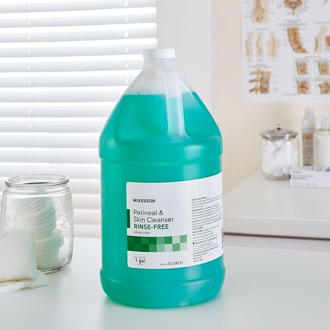 McKesson Perineal Skin Cleanser, 1 Gallon [Pack of 4] Rinse-Free Body Wash for Incontinence or Ostomy Care, Herbal Scent