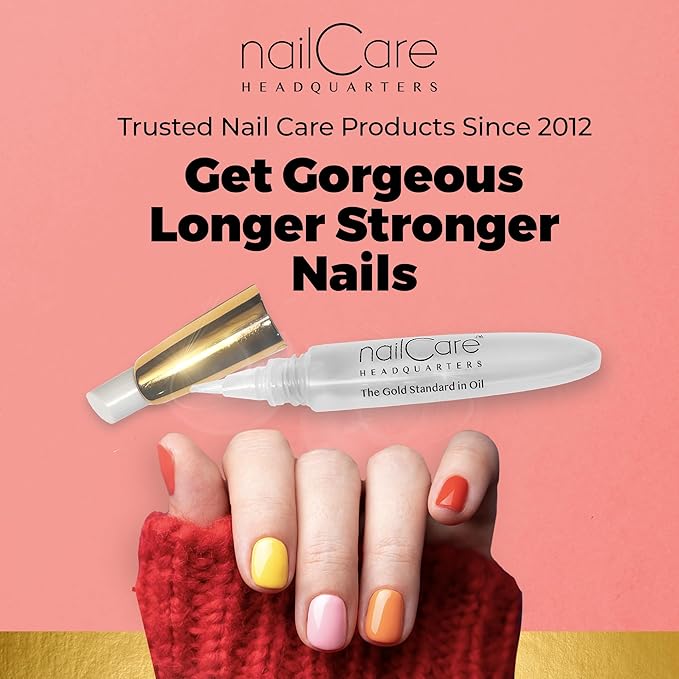 Nail Care Headquarters Refillable Empty Squeeze Cuticle Pens, perfect for holding Simply Pure Nail & Cuticle Oil - Gold Cap Single