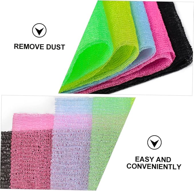 CTIRCHIU 5Pcs Back Scrubber Strap Exfoliating Body Washer for Shower Comfortable Long Strap for Back Neck and Shoulders Cleaning for Family Use Random Color