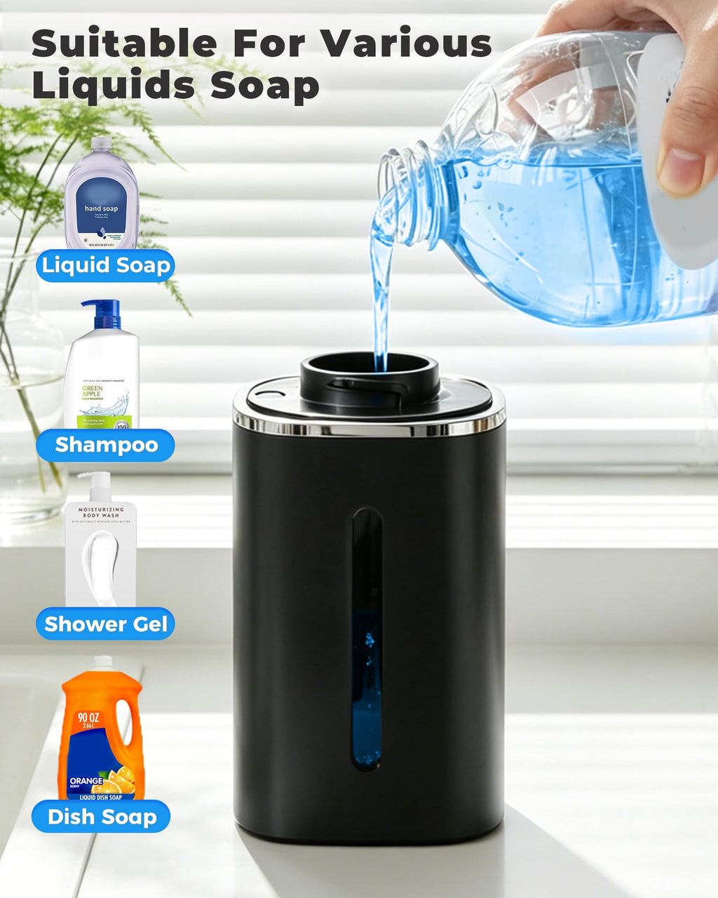 DODO MEKIA 2 Pack Automatic Soap Dispenser Touchless, Rechargeable