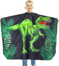 PAMAID Kids Haircut Cape Waterproof Barber Cape Cover, Dinosaur Hair Cutting Cape for Boys with Adjustable Snap Closure (Dinosaur)
