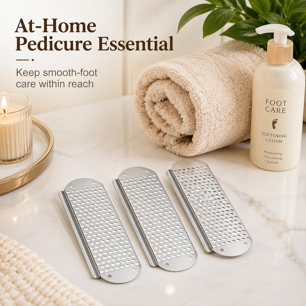 3pcs Foot File Replacement Blades, Stainless Steel File Callus Tool Corn Remover Skin Remover Foot File Tool Feet Shaver Dead Skin Convenient Foot Scraper (Silver)