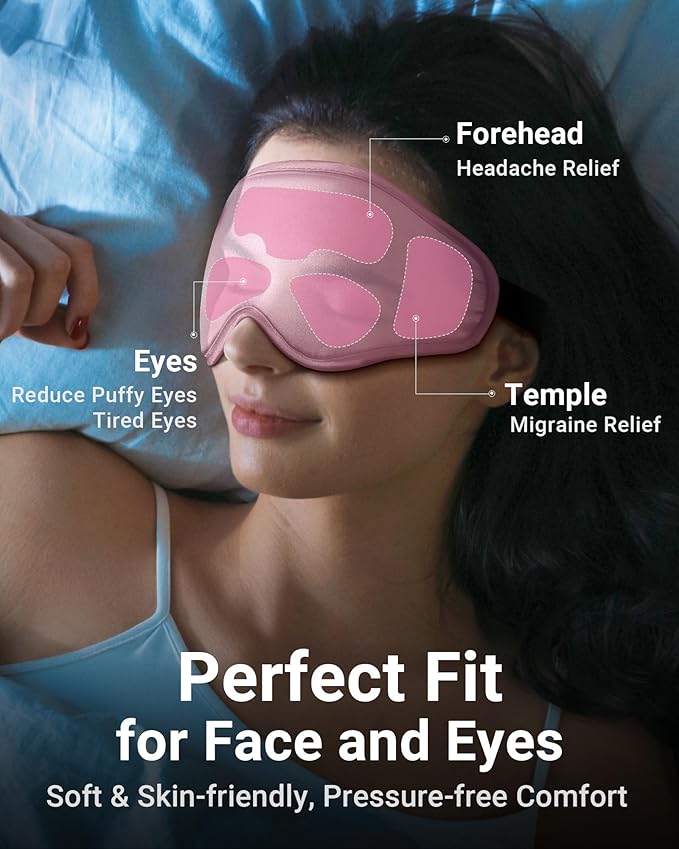 Cooling Eye Mask for Puffy Eyes, Pink Self Care Gifts for Women, Reusable Gel Ice Pack Cold Compress for Headache & Migraine Relief, Adjustable Weighted Sleep Mask for Tired Eyes, Relaxation & Spa