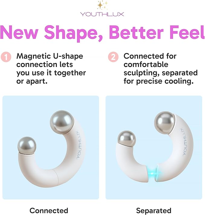 YOUTHLUX MagniGlow Roller | Magnetic Ice Globes for face with Dual Rollers | Cooling Beauty Ice Face Roller, Eyes & Neck | Portable Skincare Facial Massager for Puffiness Relief & Daily Self-Care