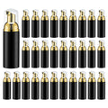 Owlyee Travel Foam Pump Bottle - 2oz Small Size Foaming Hand Soap Dispenser - Mini Portable Mousse Lash Shampoo Kit Container for Hair - Empty Leak Proof Plastic Gold&Black Foamer 30Pack