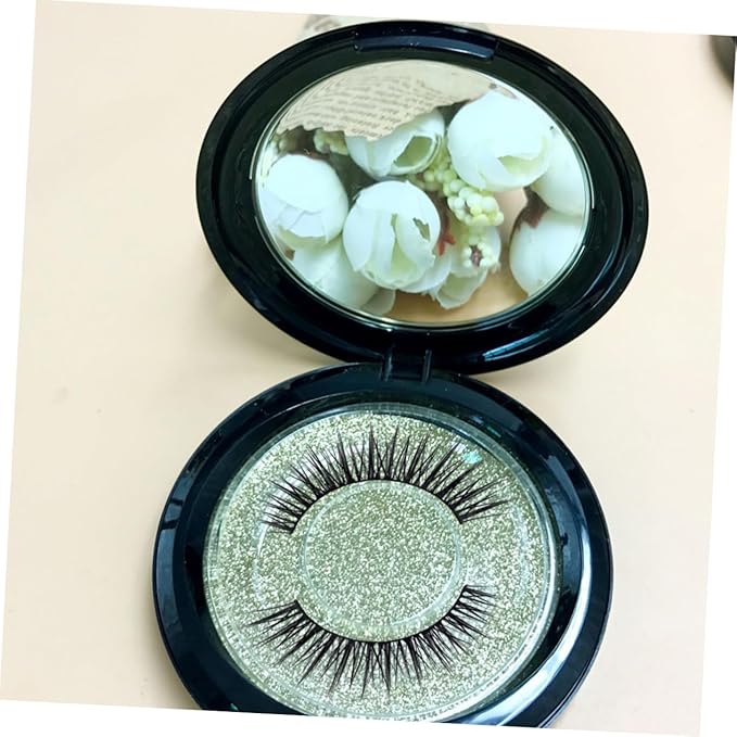 FOMIYES Round False Eyelash Case Plastic Eyelash Packaging Box Organizer and Storage for Home Use Random Color