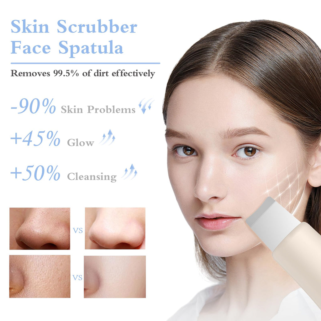 Skin Scrubber Face Spatula Skin Spatula Pore Cleaner Blackhead Remover Tools for Facial Deep Cleansing Skin Care Tool for Men and Women (Beige)