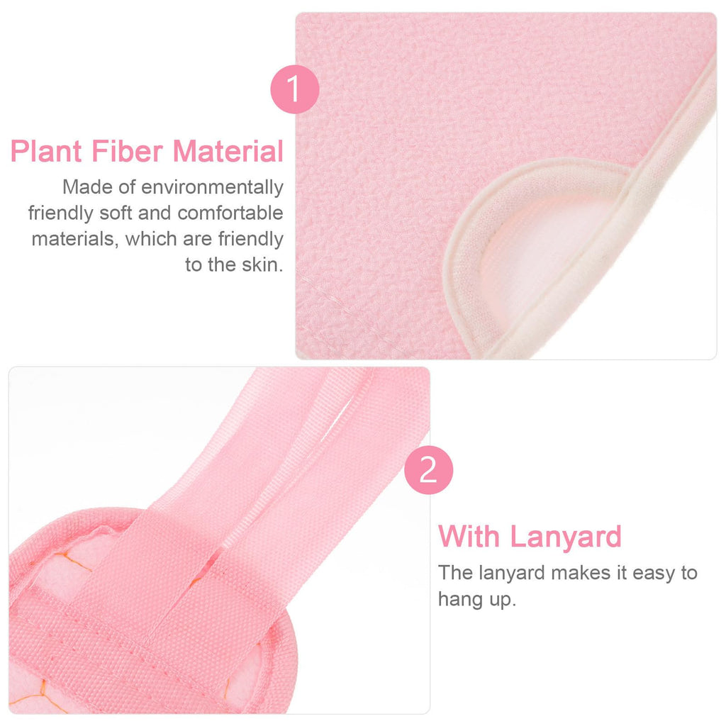 2 Pack Back Scrubber Shower Gloves Plant Sponge Pink Strip