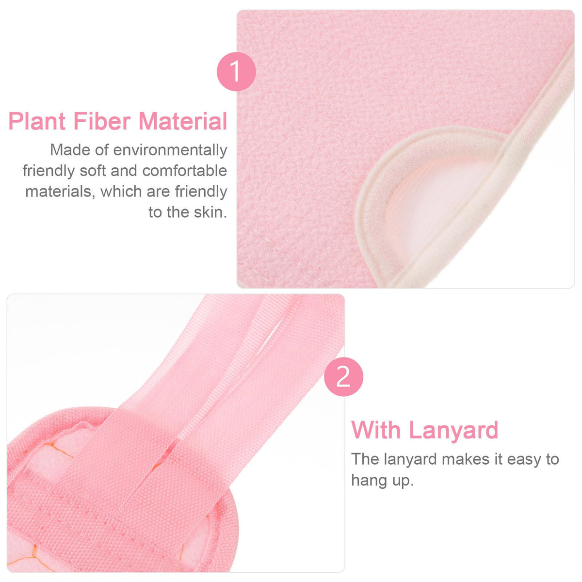 2 Pack Back Scrubber Shower Gloves Plant Sponge Pink Strip