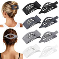 8Pcs French Flat Hair Clips for Women 2 Styles Claw Clips for Girls Matte Flat Hair Claw Clips for Thin and Thick Hair Large Non-slip Strong Hold Hair Accessories for Women (Grey)