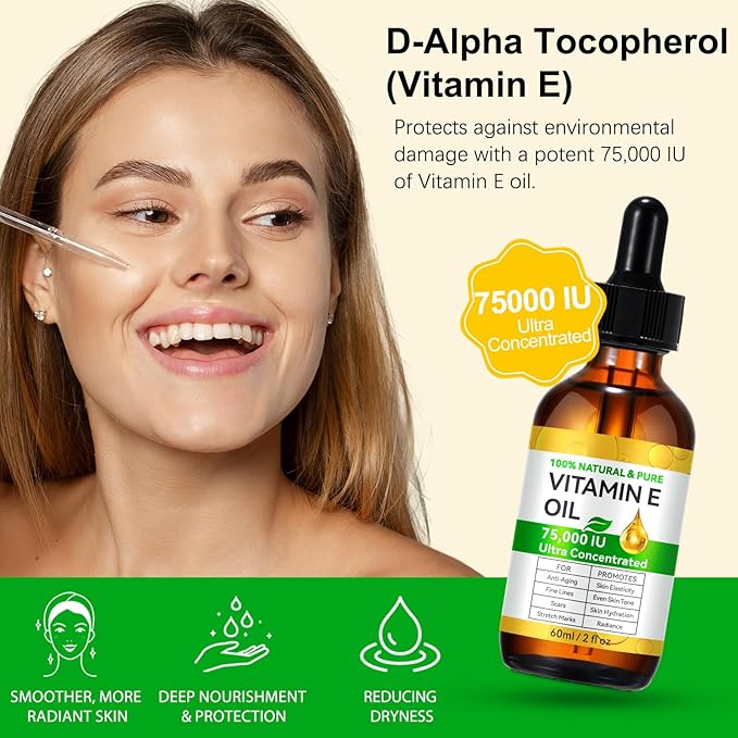 2 Pack Pure Vitamin E Oil for Moisturizing Skin