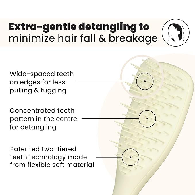 Tangle Teezer Extra Gentle Detangler Brush, Fragile Hair, Chamomile Yellow