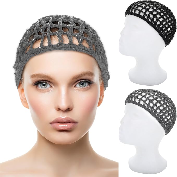 Wig Cap Thick Long Hair Caps Adjustable Net Mesh Braided Weaving Making Crochet Sew Weave Fishnet Grip Headband