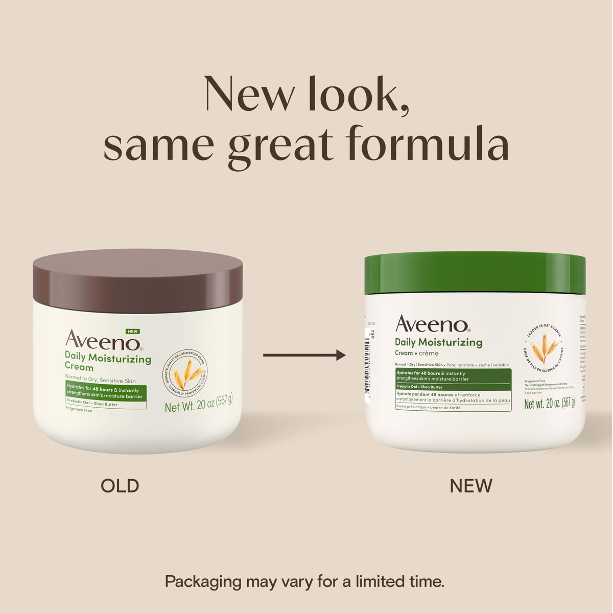 Aveeno Daily Moisturizing Cream for Normal, Dry, Sensitive Skin, 20 oz