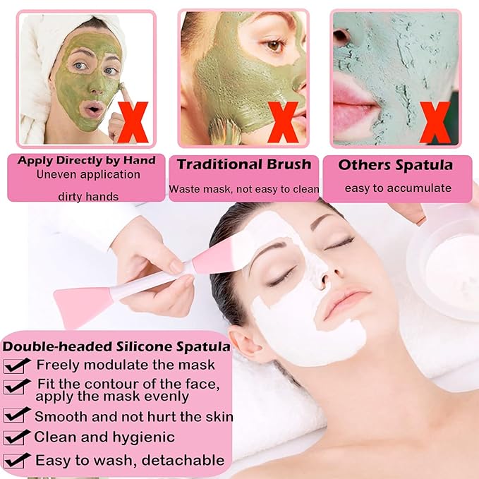 RamPula Silicone Face Mask Brush, Facial Mud Mask Applicator Brush Flexible for Applying Facial Mask,Sleeping Mask,Clay Mask,Body Lotion Mask Beauty Tools Makeup Brushes Applicator