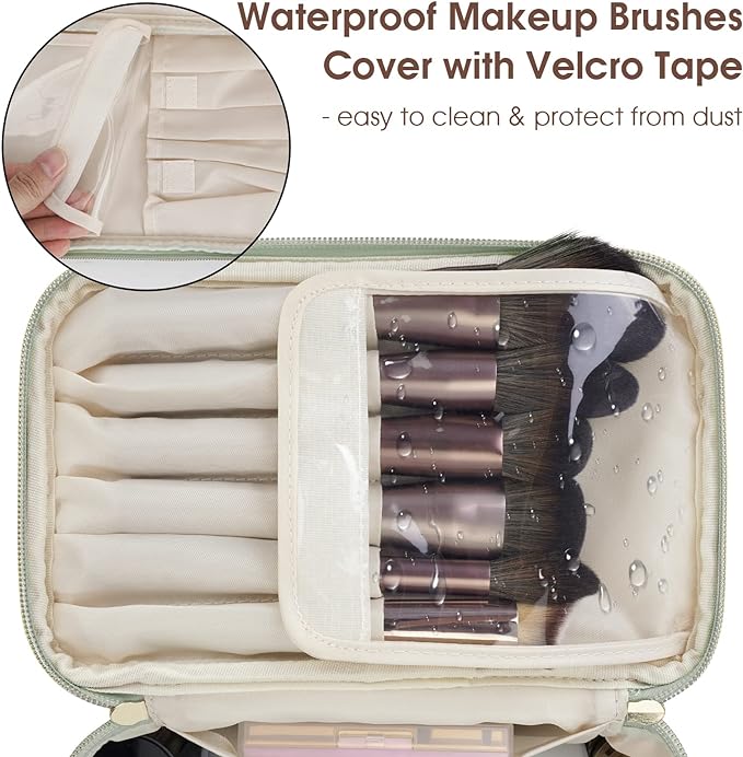 Wandering Nature Makeup Bag, Women Travel Make Up Vanity Case with Handle