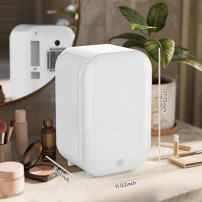 Kikihouse 22L Mini Skincare Fridge, Beauty Fridge for Cosmetic Storage, 44°F Intelligent Temperature Control, Personal Small Makeup Refrigerator for Bedroom, Dorm