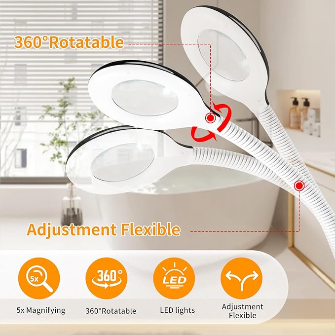 lailelaodi Professional Facial Steamer on Wheels,2 in 1 Face Steamer with 5X Magnifying Lamp and Ozone Function for Home and Beauty Spa Use