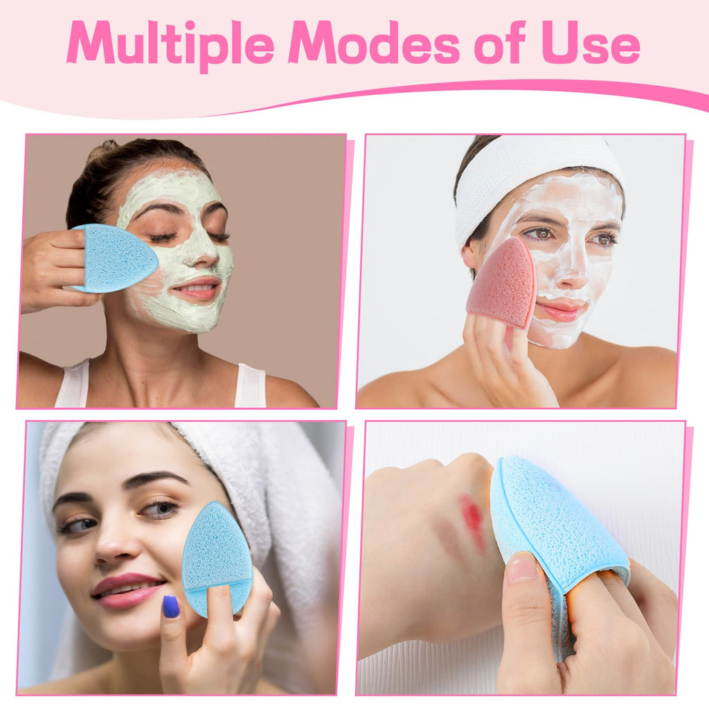 6 PCS Face Sponges for Cleansing and Exfoliating Facial Sponges for Washing Face Cleansing Puff Colorful Reusable Makeup Remover Exfoliating Pads for Daily Clean
