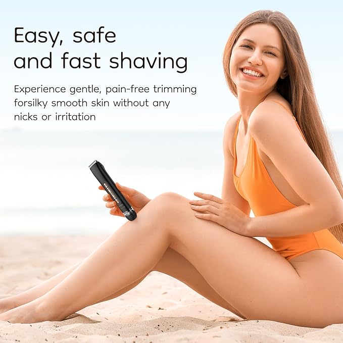 Bikini & Body Hair Trimmer for Women, Dual Head - IPX7 Waterproof Electric Razor for Gentle Pubic, Facial, Underarm, and Leg Shaving