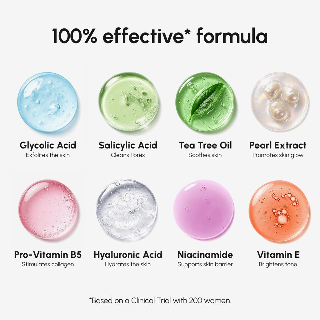 MAREE Glycolic Acid Pads - Toner Pads for Face Cleansing - Exfoliating Pad with Tea Tree Oil, Salicylic Acid & Vitamins E, B3, B5 - Facial Polishes & Peels, Skin Pore Resurfacing & Radiance - 50 Count