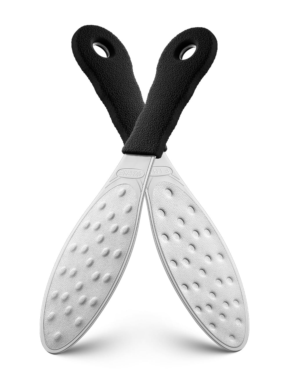 BEZOX Slim Portable Metal Foot File(1 PCS) – Double-Sided Callus Remover for Feet, Travel Foot Scrubber & Foot Exfoliate Tool with Non-Slip Handle, Pedicure Tools for Feet - Black
