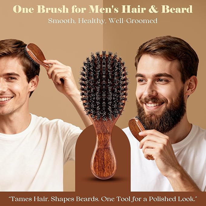 OUMIGIZ Small 100% Boar Bristle Hair Brush Since 1965 British Craftsmanship