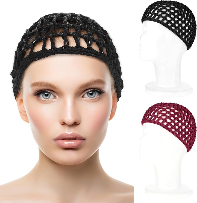 Wig Cap Thick Long Hair Caps Adjustable Net Mesh Braided Weaving Making Crochet Sew Weave Fishnet Grip Headband