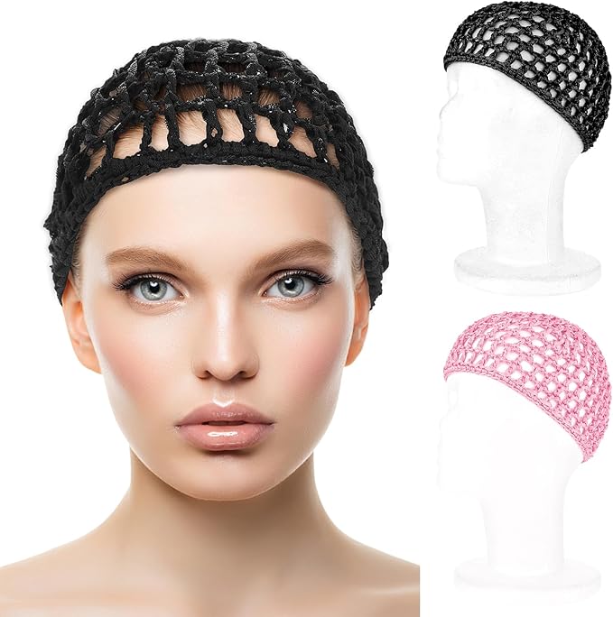 Wig Cap Thick Long Hair Caps Adjustable Net Mesh Braided Weaving Making Crochet Sew Weave Fishnet Grip Headband