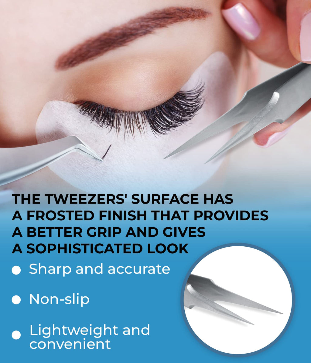 Stacy Lash STL-4 Isolation Eyelash Extension Tweezers/Supplies for Classic Extensions & Individual False Mink Lashes/Precision Eyelashes Separator Tool/Beauty Accessories/Sharp Tweezer Tip