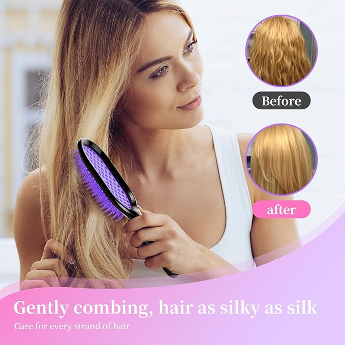 Detangling Brush,1 Pack Detangler Brush and 1 Pcs water spray bottle, Gentle & Effective Detangling on Wet or Dry Fragile Hair Types,Ultra-light, Detangling Brsuh ventilated and antistatic hairbrush