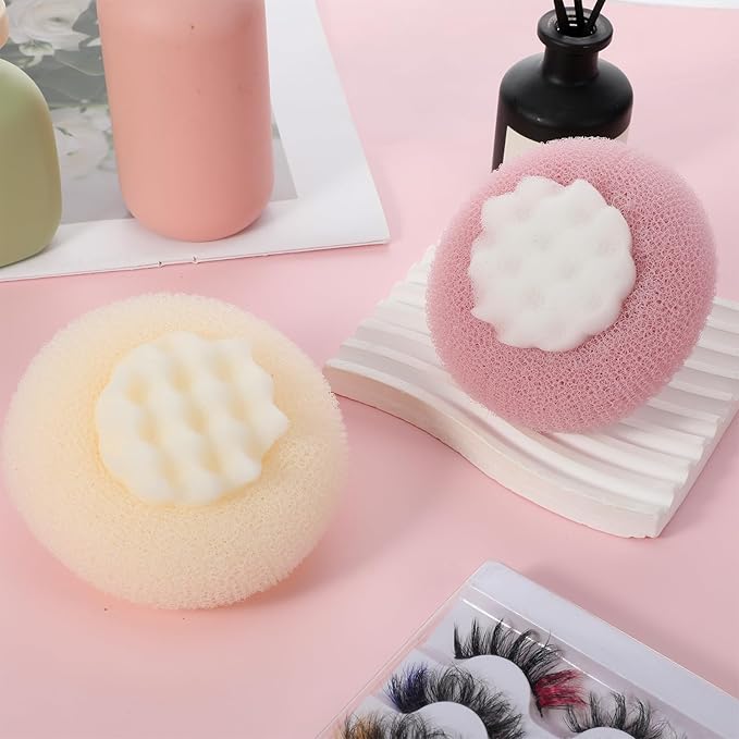 Ptwola Soft Sunflower Suction Cup Bath Ball, Exfoliating Mesh Bath Sponge