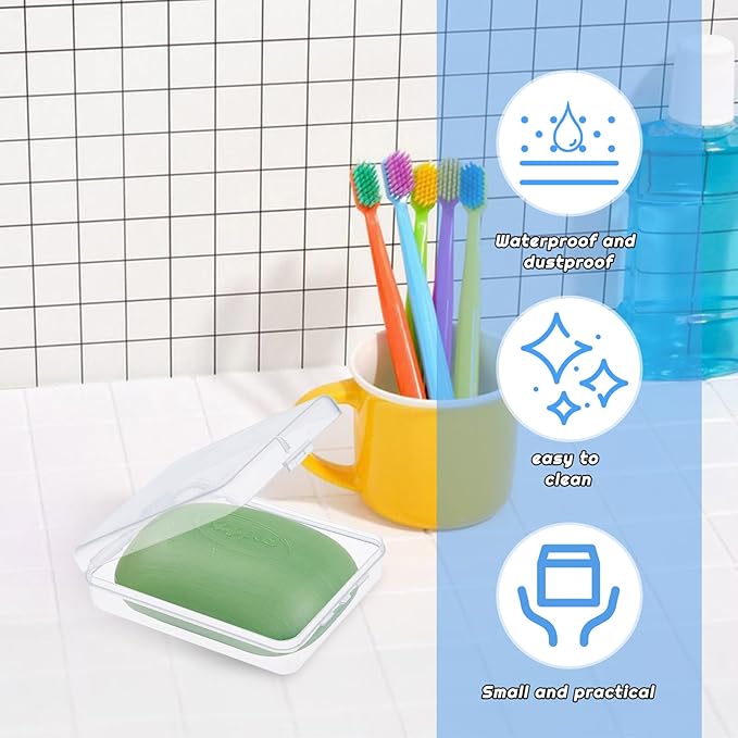 KKONHII 4 Pcs Clear Portable Cotton Swab Ball Holder Travel Cotton Pad Holder Dispenser Cosmetic Sponge Storage Box with Transparent Lid Storage Jar Cosmetic Pad Container Dental Floss Box