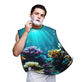 YQxwJL Underwater Scenery Print Beard Bib Shaving Apron, Beard Hair Trimming Cape Gift For Dad
