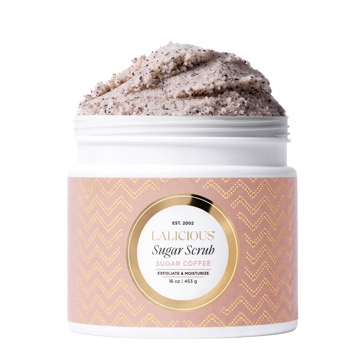 LALICIOUS Sugar Coconut Exfoliating & Moisturizing Body Scrub | Sugar & Coconut Oil | Pre-Shave Scrub for Ingrown Hairs & Razor Bumps | Gently Buffs & Smooths Sensitive Skin | No Parabens | Large 16oz